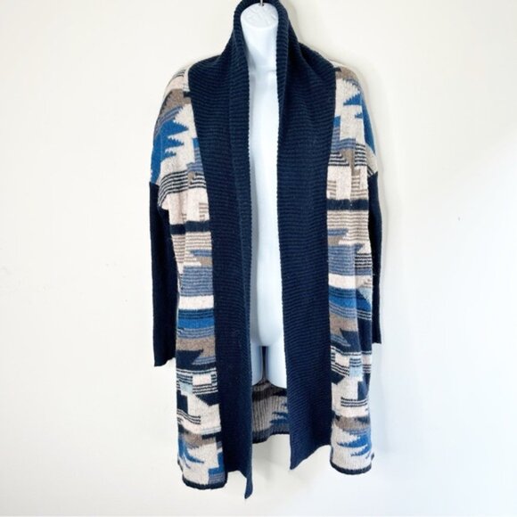 H&M Women's Cardigan Knit Sweater Long Maxi Duster Aztec Southwestern Print - Picture 2 of 16
